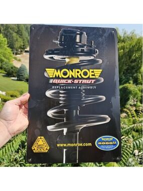 Original Monroe Quick-Strut Metal Advertising Sign Shocks Struts Garage 12 x 16